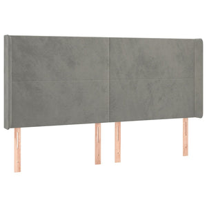 vidaXL Tête de lit à oreilles gris clair 203x16x118/128 cm velours