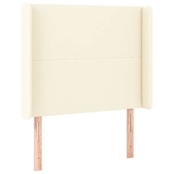 Kopfteil mit Ohren Creme 83x16x118/128 cm Kunstleder
