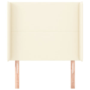 Kopfteil mit Ohren Creme 83x16x118/128 cm Kunstleder