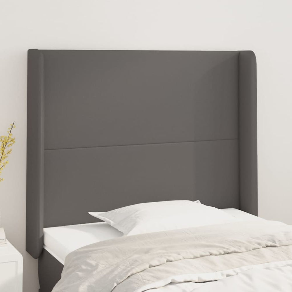 vidaXL Tête de lit à oreilles Gris 83x16x118/128 cm Similicuir