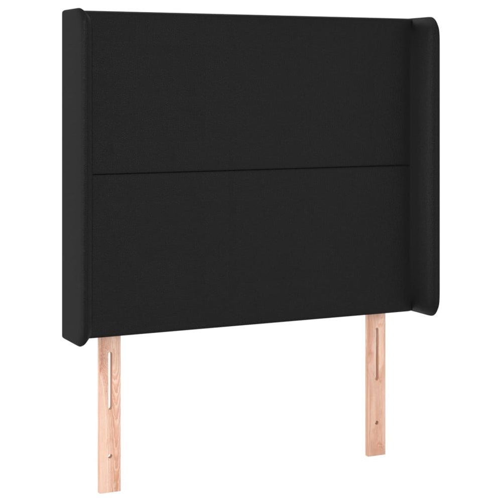 vidaXL Tête de lit à oreilles Noir 93x16x118/128 cm Similicuir