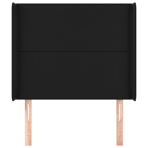 Kopfteil mit Ohren Schwarz 93x16x118/128 cm Kunstleder