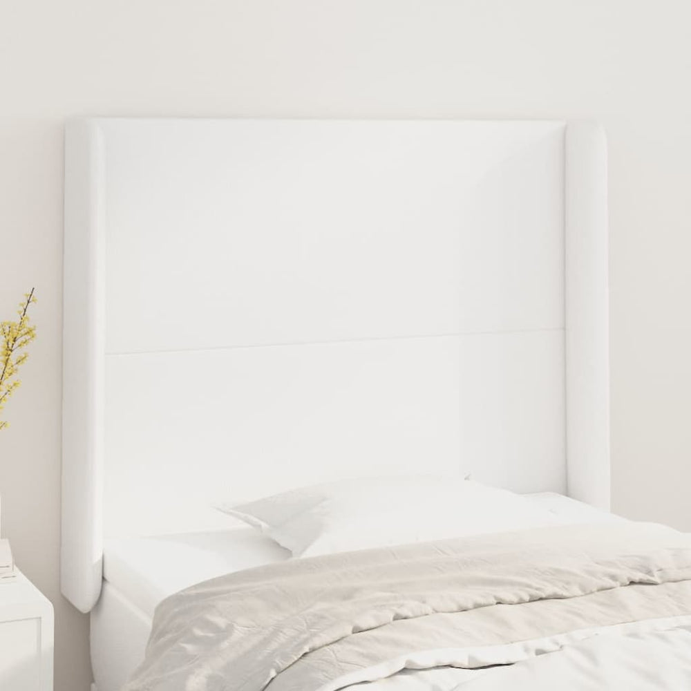 vidaXL Tête de lit à oreilles Blanc 93x16x118/128 cm Similicuir