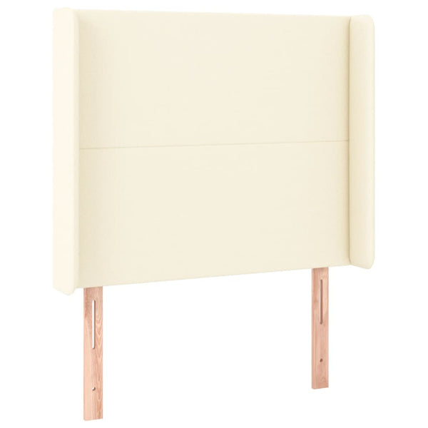 Kopfteil mit Ohren Creme 93x16x118/128 cm Kunstleder