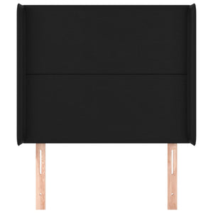 Kopfteil mit Ohren Schwarz 103x16x118/128 cm Kunstleder