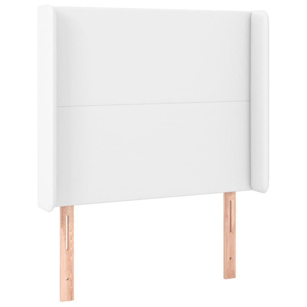 vidaXL Tête de lit à oreilles Blanc 103x16x118/128 cm Similicuir