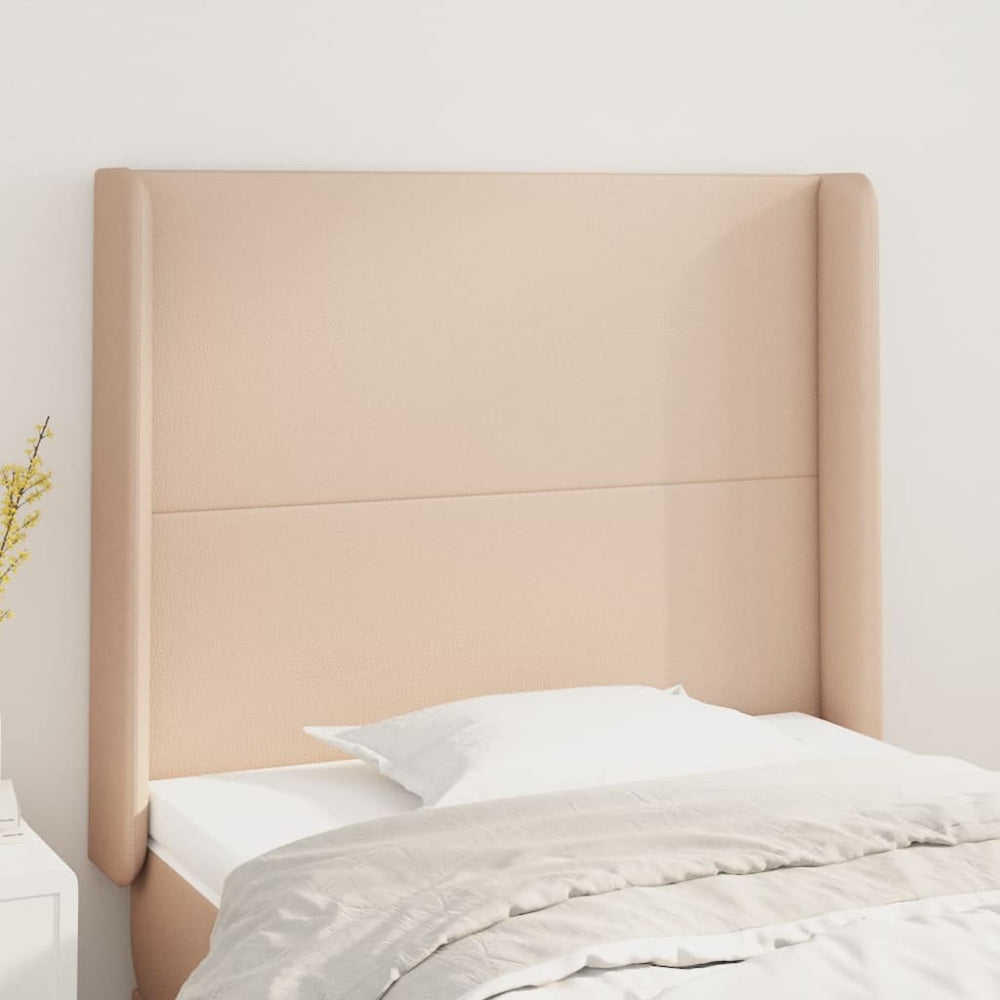 vidaXL Tête de lit à oreilles marron cappuccino 103x16x118/128 cm similicuir
