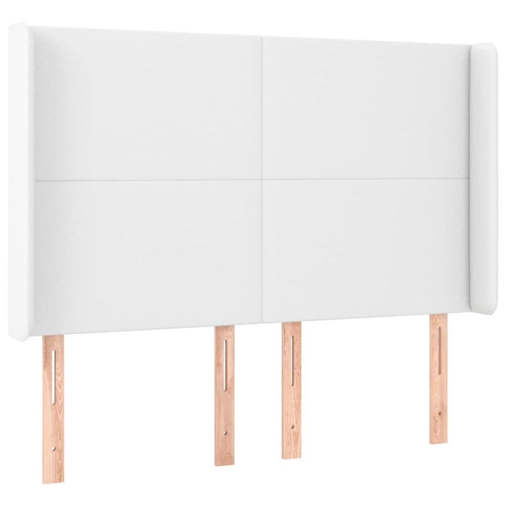 vidaXL Tête de lit avec Oreilles Blanc 147x16x118/128 cm Similicuir