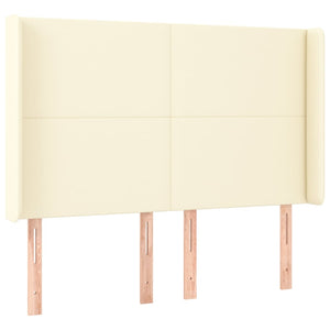 Kopfteil mit Ohren Creme 147x16x118/128 cm Kunstleder