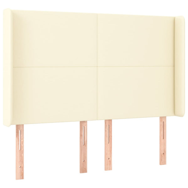Kopfteil mit Ohren Creme 147x16x118/128 cm Kunstleder