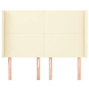 Kopfteil mit Ohren Creme 147x16x118/128 cm Kunstleder