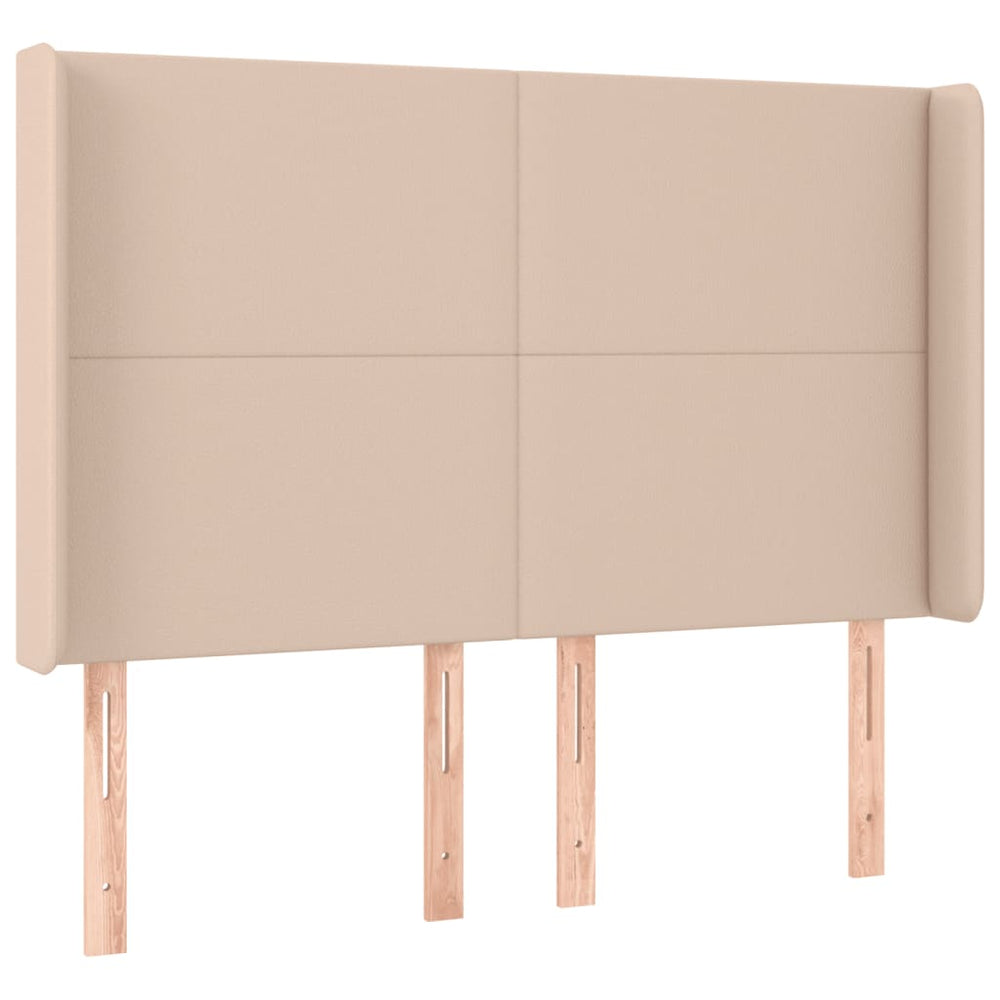 vidaXL Tête de lit à oreilles marron cappuccino 147x16x118/128 cm similicuir