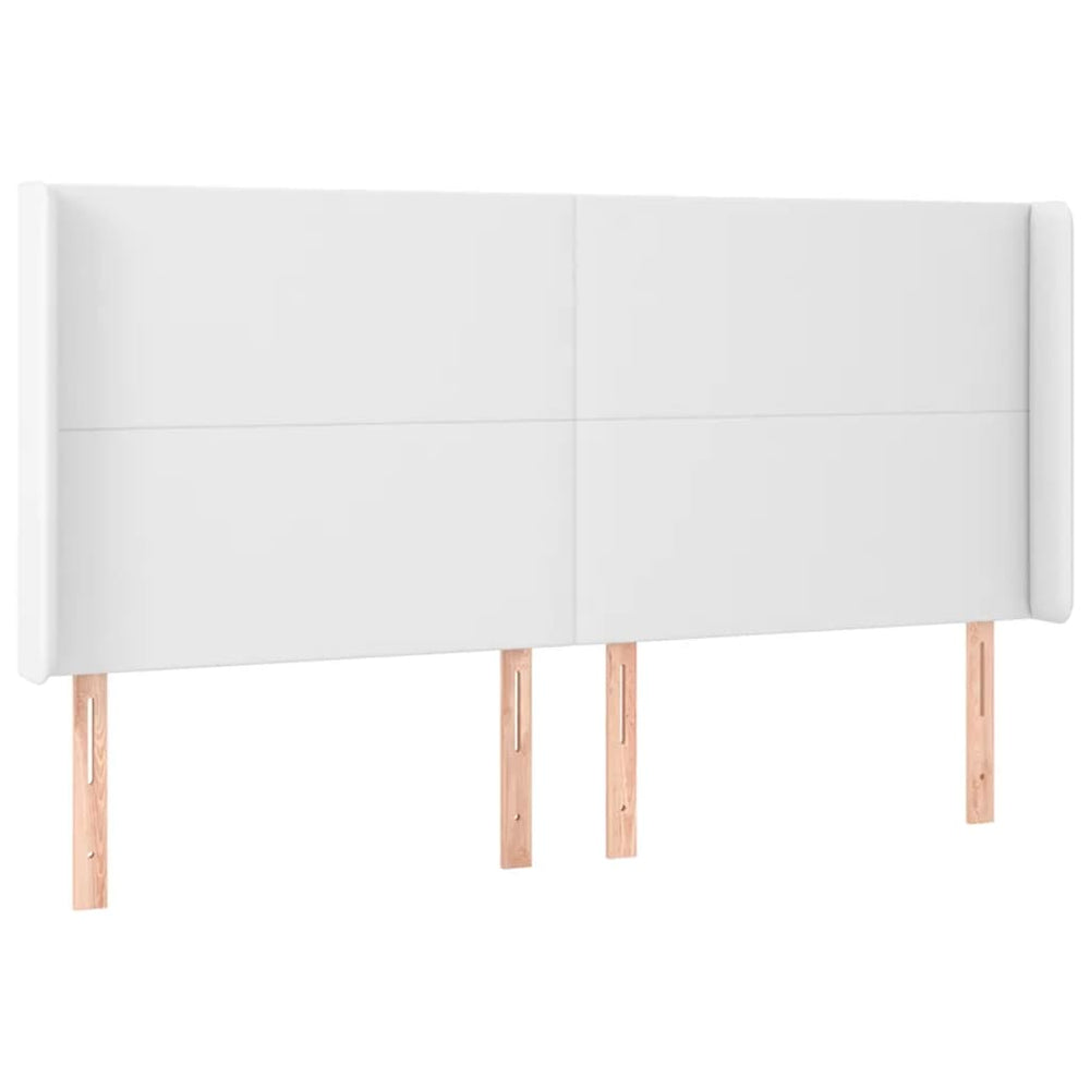 vidaXL Tête de lit à oreilles Blanc 163x16x118/128 cm Similicuir