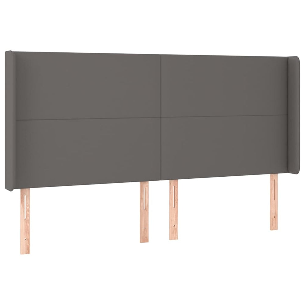 vidaXL Tête de lit à oreilles gris 163x16x118/128 cm similicuir