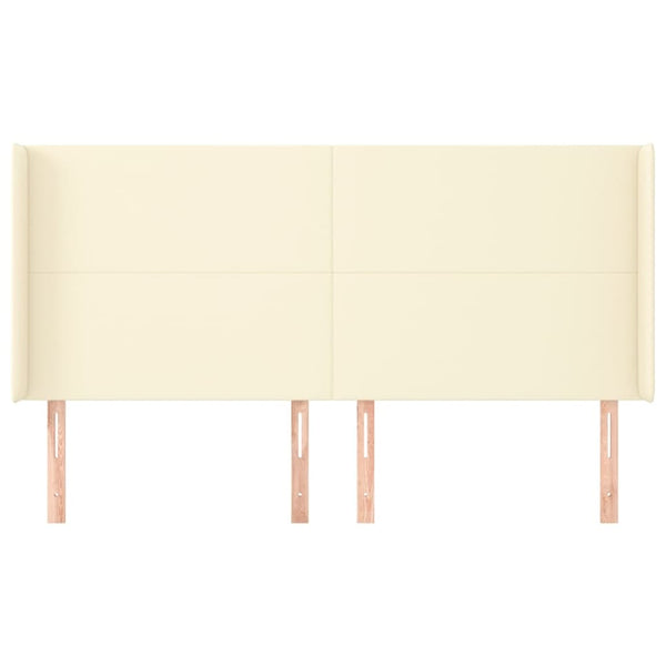 Kopfteil mit Ohren Creme 183x16x118/128 cm Kunstleder