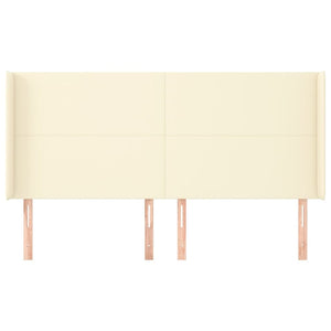 vidaXL Tête de lit à oreilles crème 203x16x118/128 cm similicuir