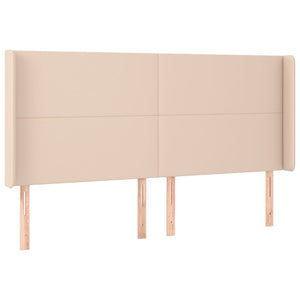 Kopfteil mit Ohren Cappuccino-Braun 203x16x118/128cm Kunstleder