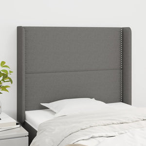 Kopfteil mit Ohren Dunkelgrau 83x16x118/128 cm Stoff