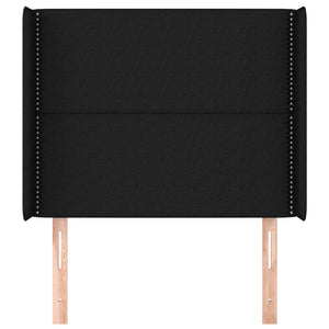 Kopfteil mit Ohren Schwarz 83x16x118/128 cm Stoff