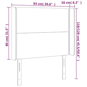 Kopfteil mit Ohren Dunkelbraun 93x16x118/128 cm Stoff