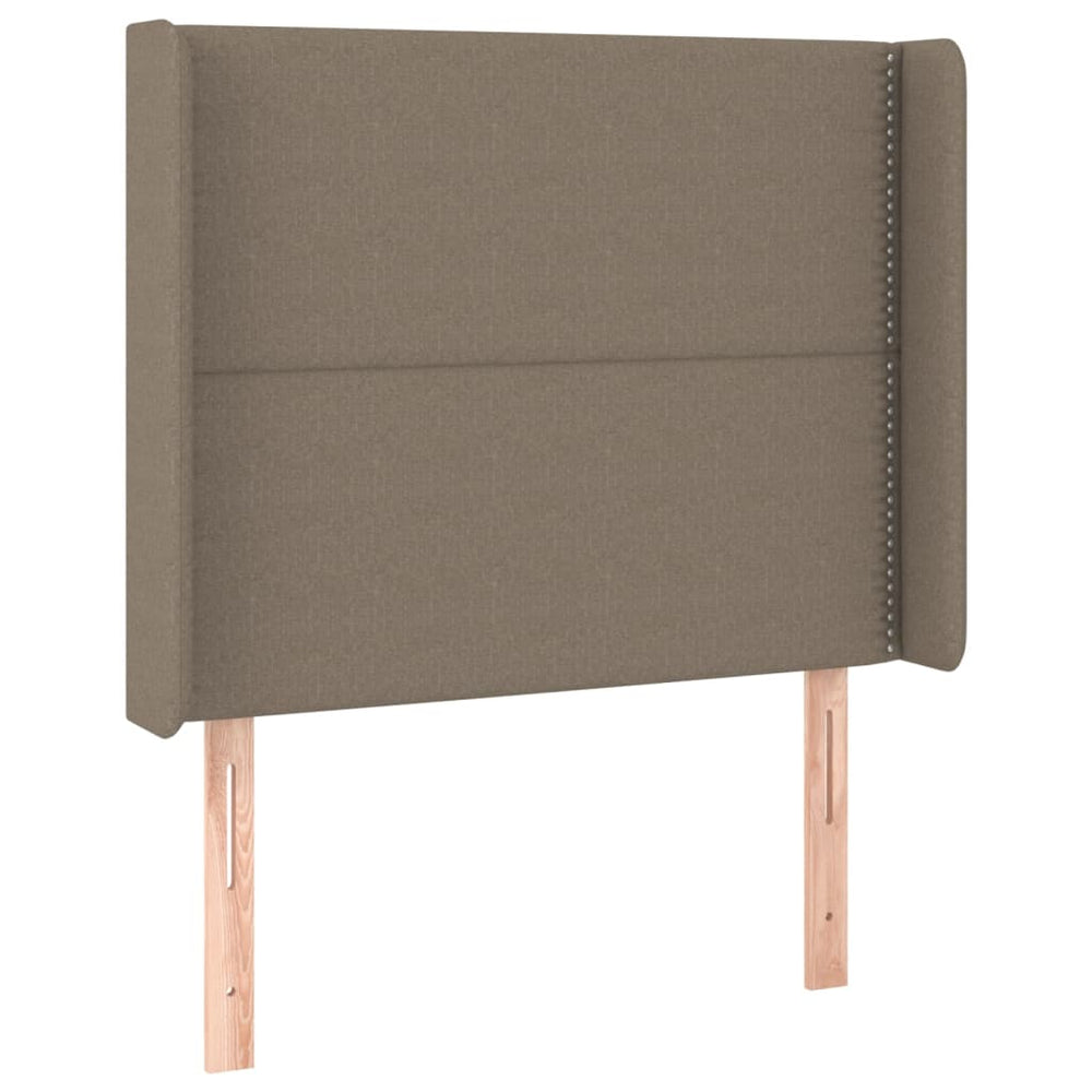 vidaXL Tête de lit à oreilles taupe 93x16x118/128 cm Tissu