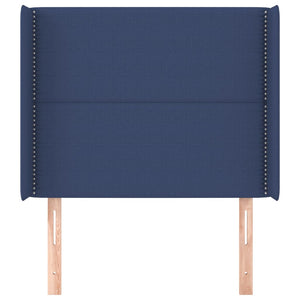 Kopfteil mit Ohren Blau 93x16x118/128 cm Stoff