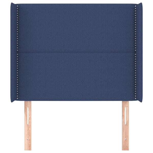 Kopfteil mit Ohren Blau 93x16x118/128 cm Stoff