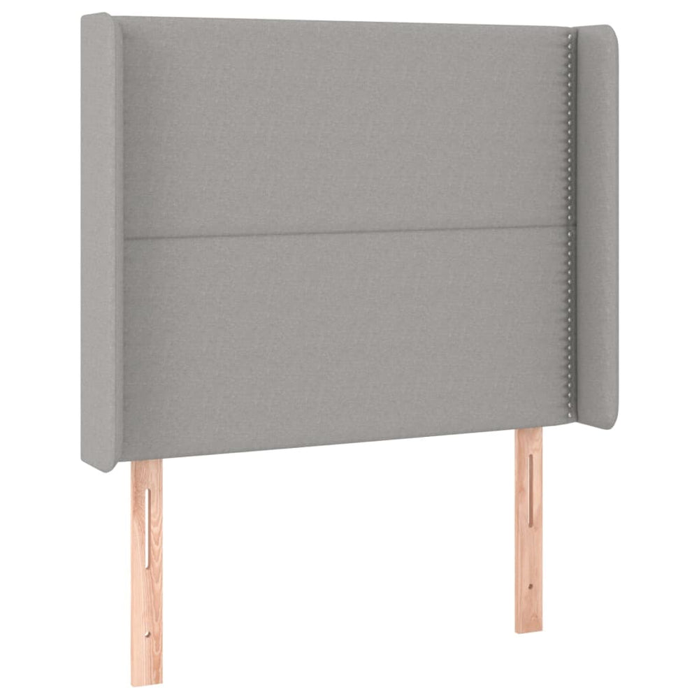 vidaXL Tête de lit à oreilles gris clair 103x16x118/128 cm Tissu