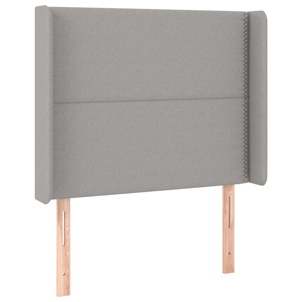 Kopfteil mit Ohren Hellgrau 103x16x118/128 cm Stoff