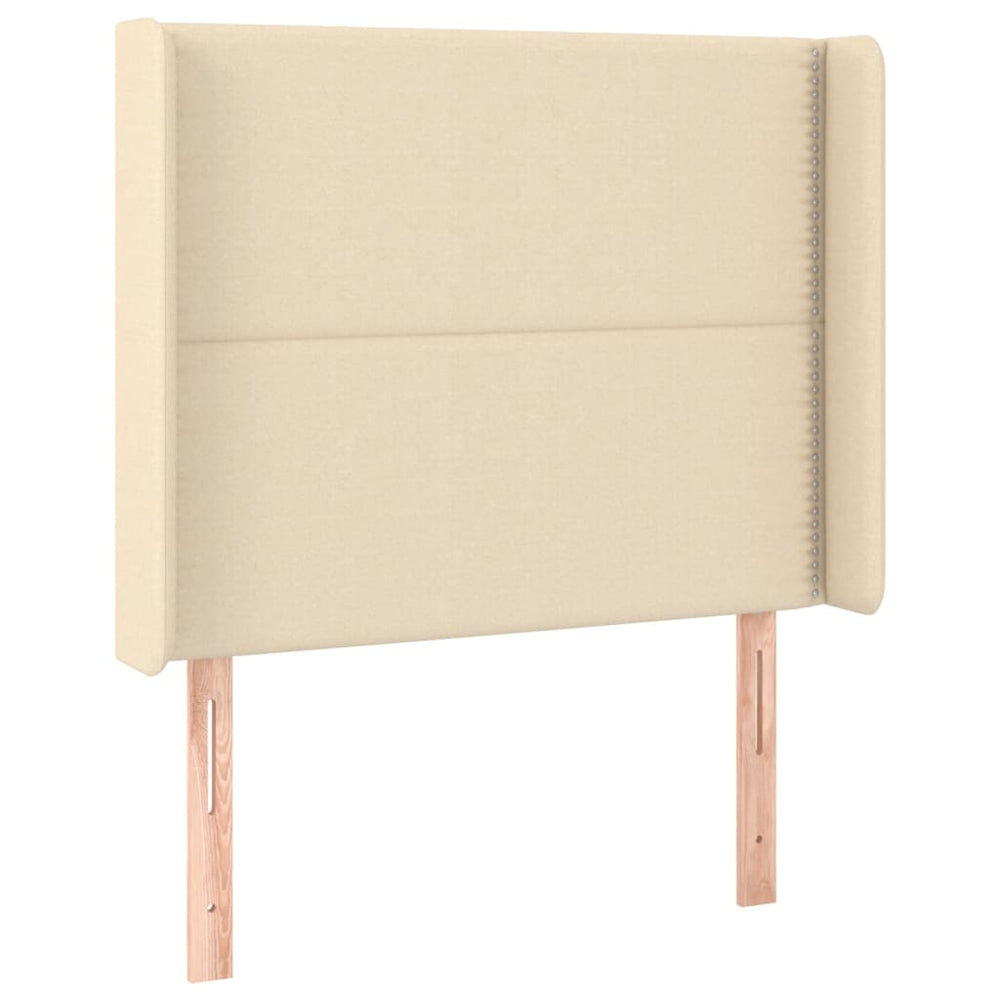 vidaXL Tête de lit à oreilles Crème 103x16x118/128 cm Tissu