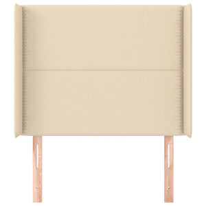 Kopfteil mit Ohren Creme 103x16x118/128 cm Stoff