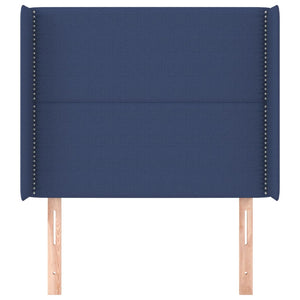 Kopfteil mit Ohren Blau 103x16x118/128 cm Stoff