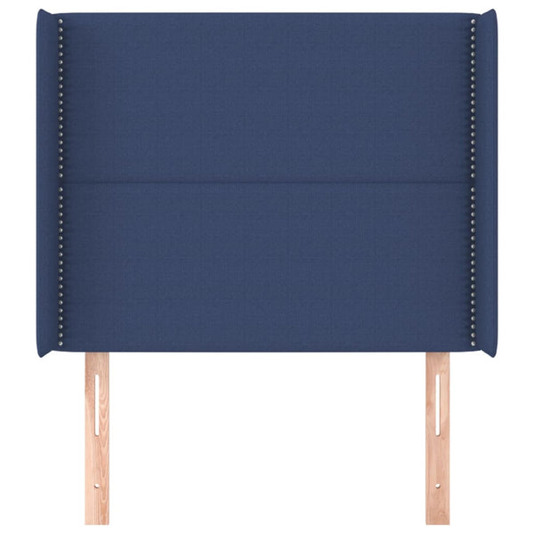 Kopfteil mit Ohren Blau 103x16x118/128 cm Stoff