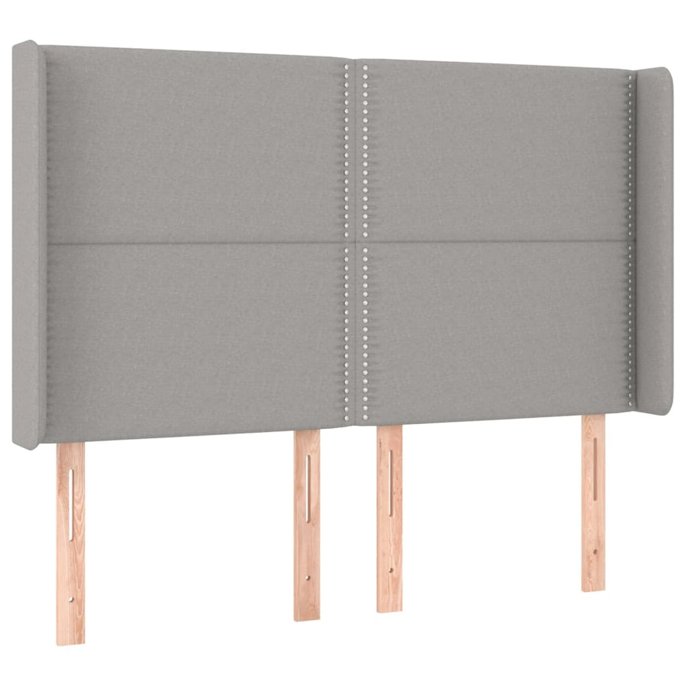 vidaXL Tête de lit avec oreilles gris clair 147x16x118/128 cm Tissu