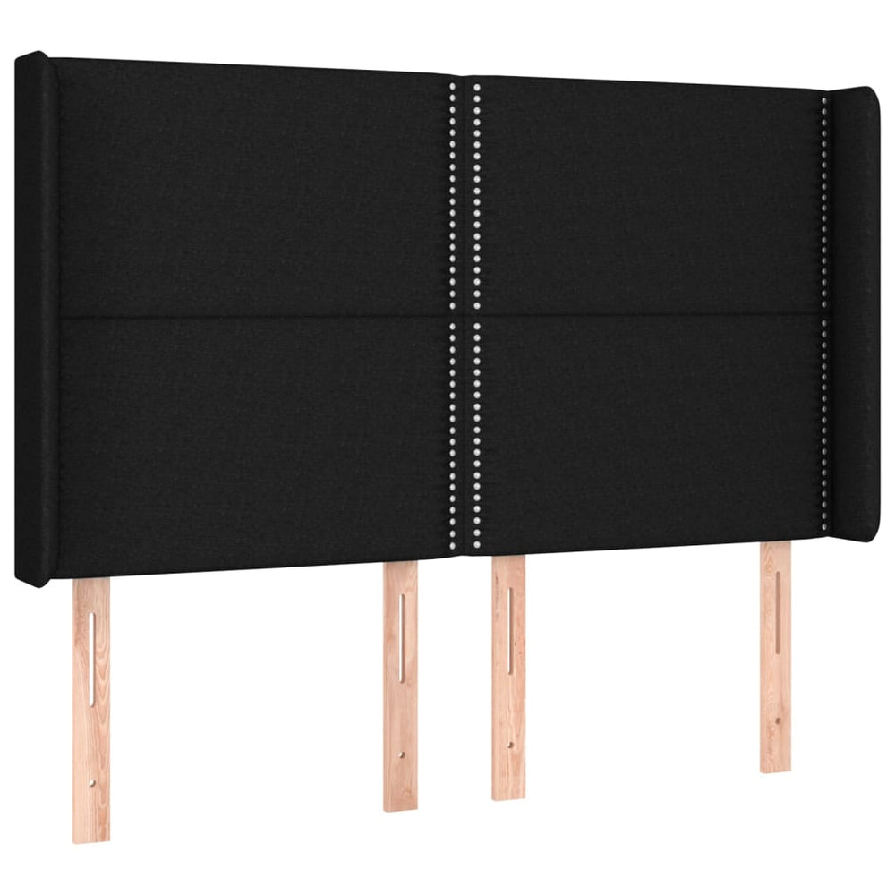 vidaXL Tête de lit à oreilles noire 147x16x118/128 cm Tissu