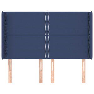 Kopfteil mit Ohren Blau 147x16x118/128 cm Stoff