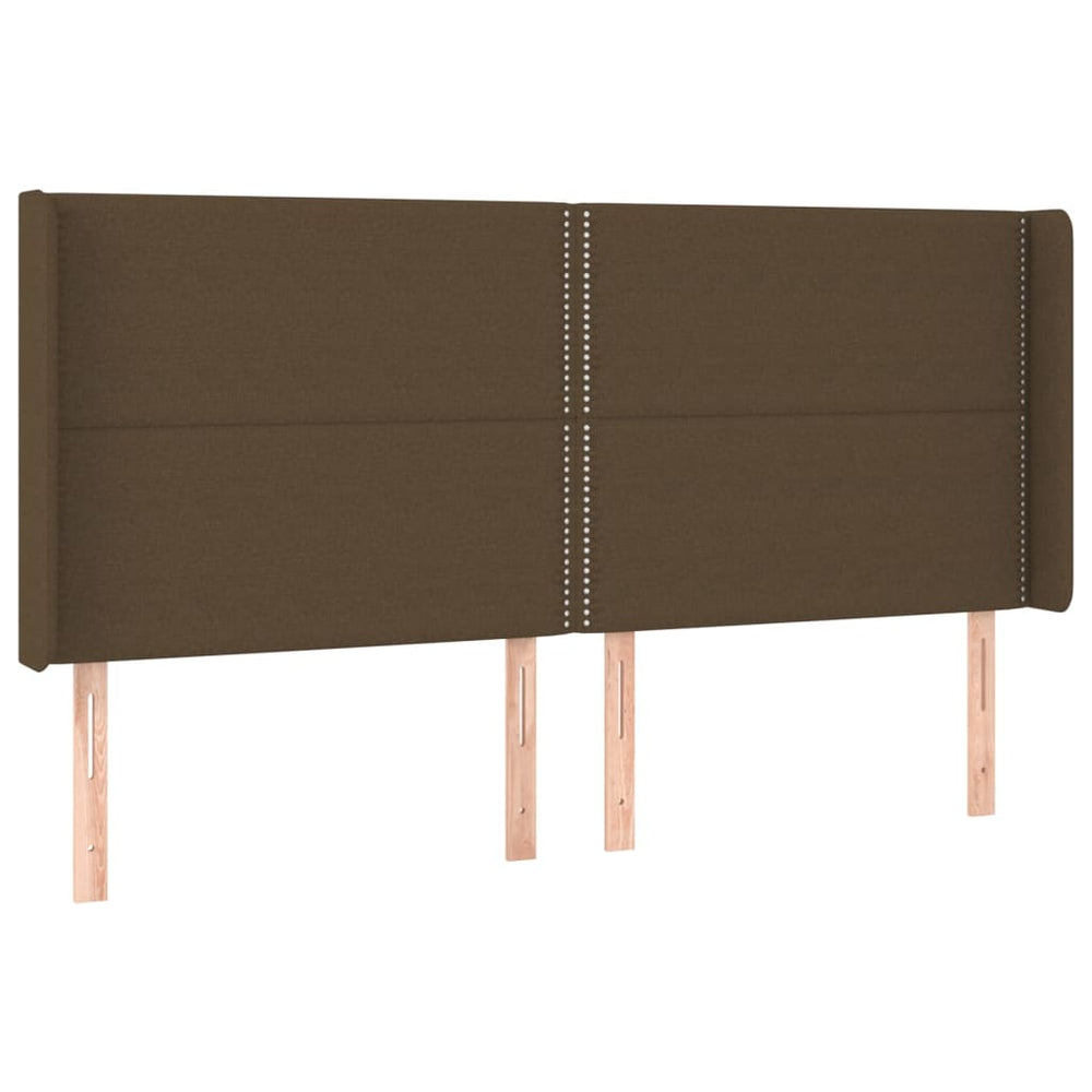 vidaXL Tête de lit à oreilles Marron foncé 183x16x118/128 cm Tissu