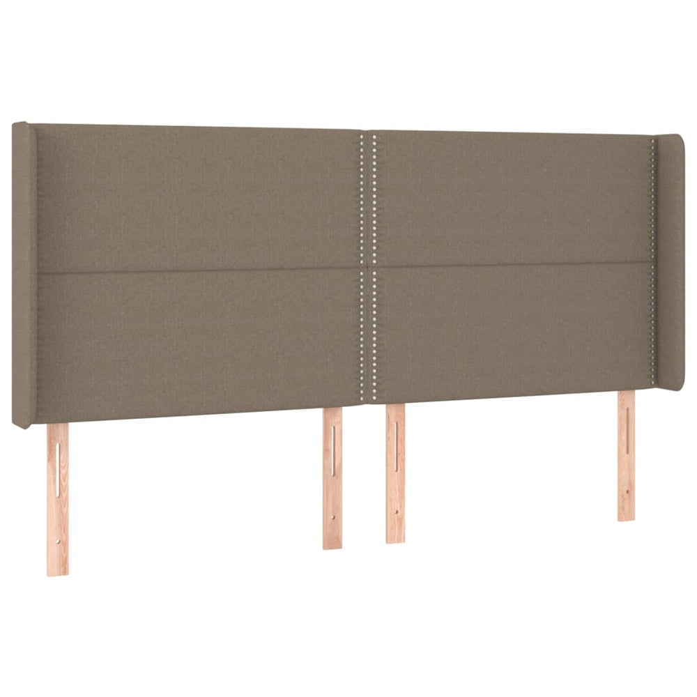 vidaXL Tête de lit à oreilles taupe 183x16x118/128 cm tissu