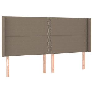 Kopfteil mit Ohren Taupe 203x16x118/128 cm Stoff