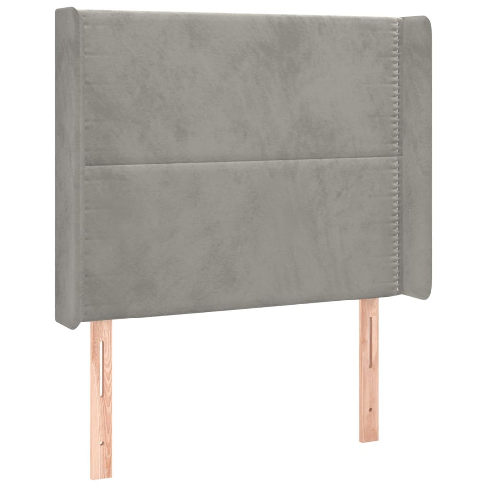 vidaXL Tête de lit à oreilles gris clair 83x16x118/128 cm Velours