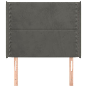 Kopfteil mit Ohren Dunkelgrau 93x16x118/128 cm Samt