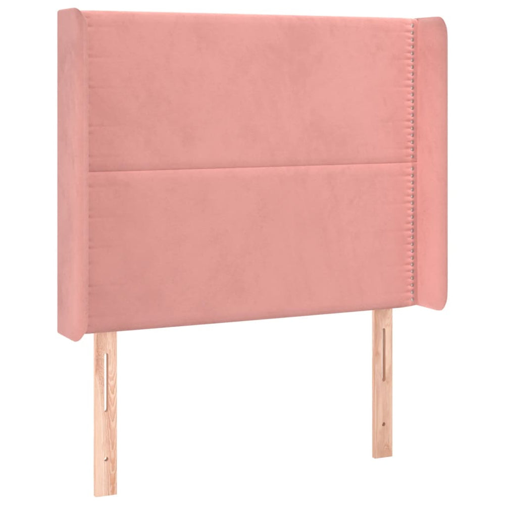 vidaXL Tête de lit à oreilles Rose 93x16x118/128 cm Velours