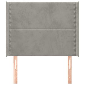 vidaXL Tête de lit à oreilles Gris clair 103x16x118/128 cm Velours