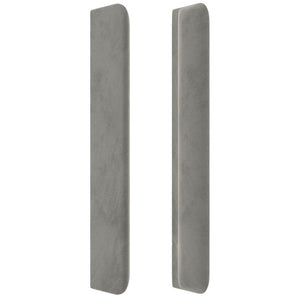 vidaXL Tête de lit à oreilles Gris clair 103x16x118/128 cm Velours