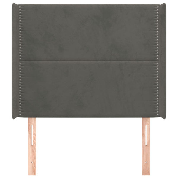 Kopfteil mit Ohren Dunkelgrau 103x16x118/128 cm Samt