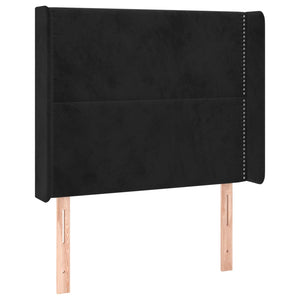 vidaXL Tête de lit à oreilles Noir 103x16x118/128 cm Velours