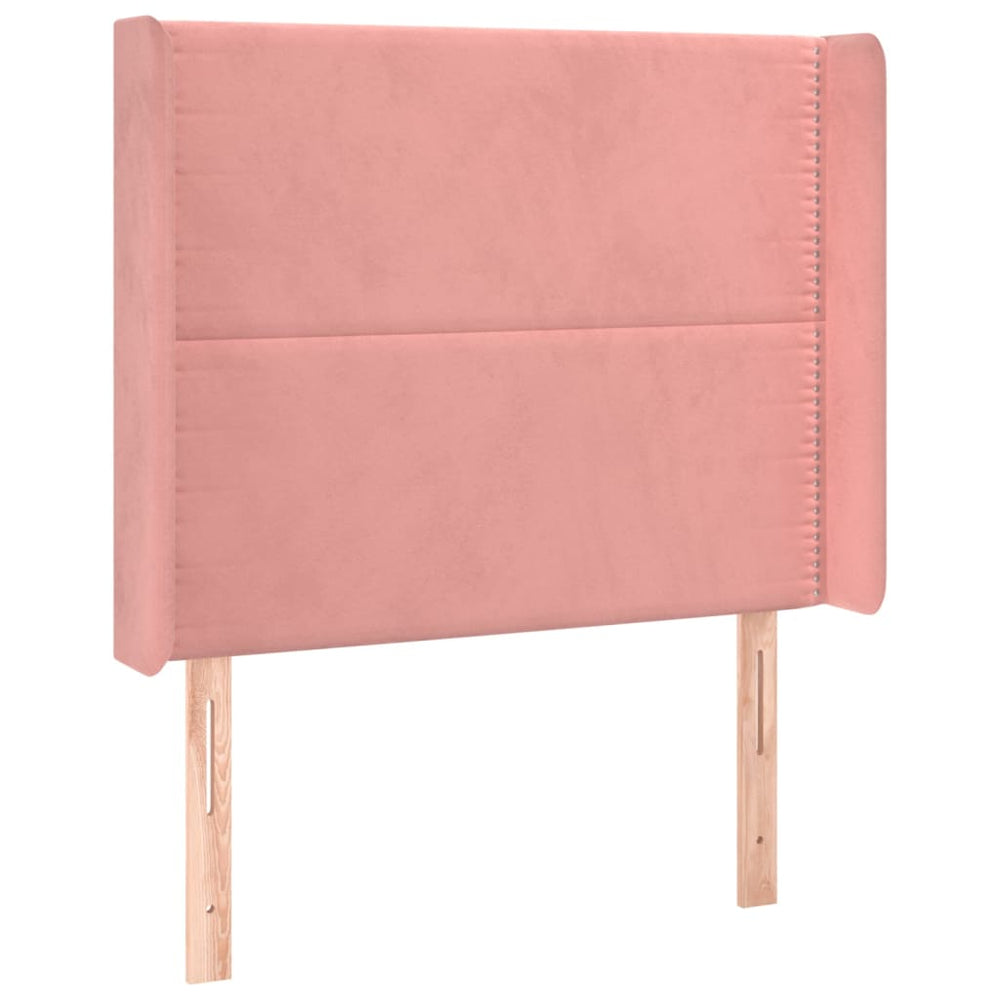 vidaXL Tête de lit à oreilles Rose 103x16x118/128 cm Velours