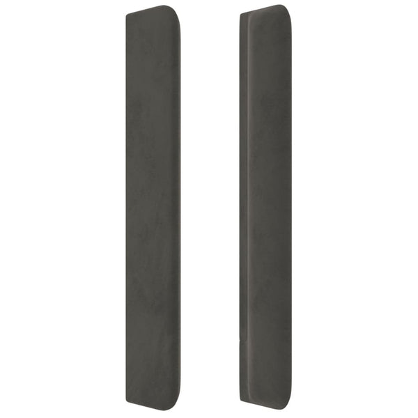 vidaXL Tête de lit à oreilles Gris foncé 147x16x118/128 cm Velours