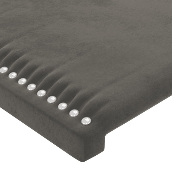 vidaXL Tête de lit à oreilles Gris foncé 147x16x118/128 cm Velours
