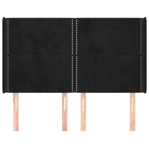 vidaXL Tête de lit à oreilles noire 147x16x118/128 cm Velours